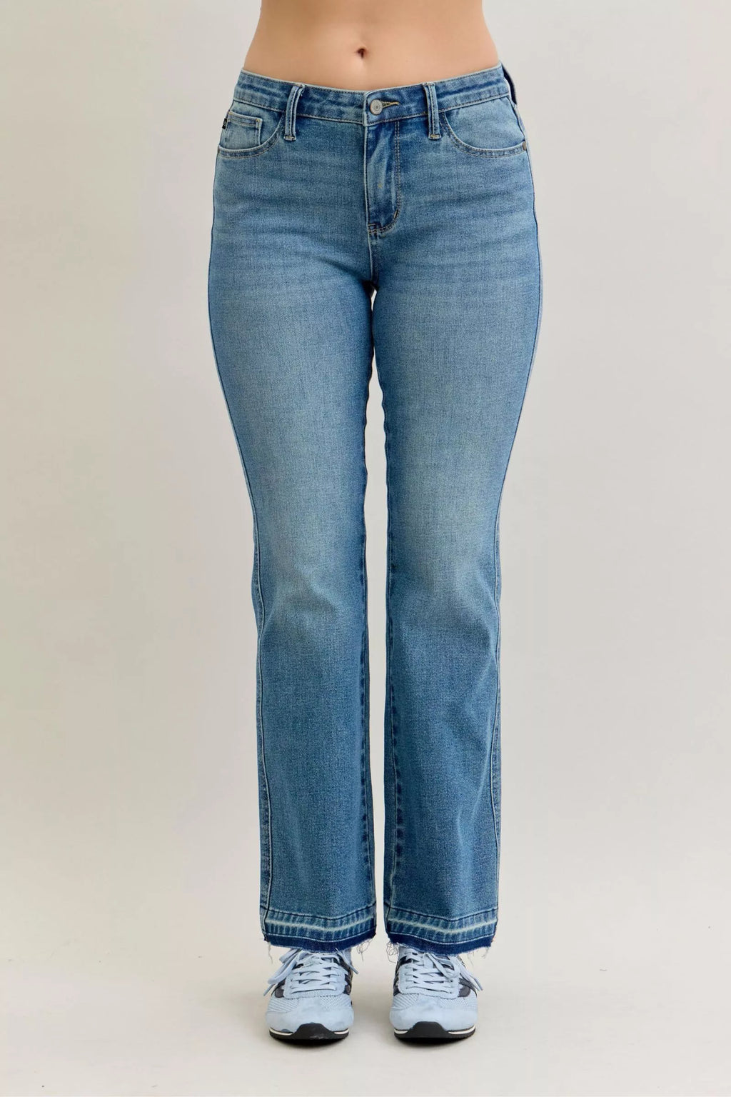 Judy Blue Mid Rise Slim Bootcut Tummy Control Release Hem Jeans 881056