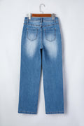 Myosotis Acid Washed Straight Leg Full Length Casual Jeans Myosotis 75%Cotton+23%Polyester+2%Elastane