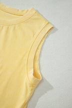 Myosotis 2 Pieces Mineral Wash Cotton Tank Top Lined Split Skort Set