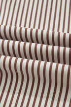Khaki Stripe Casual Barrel Jeans