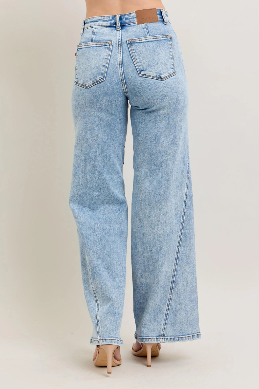 Judy Blue High Waist Wide Leg Jeans with Skewed Inseam
