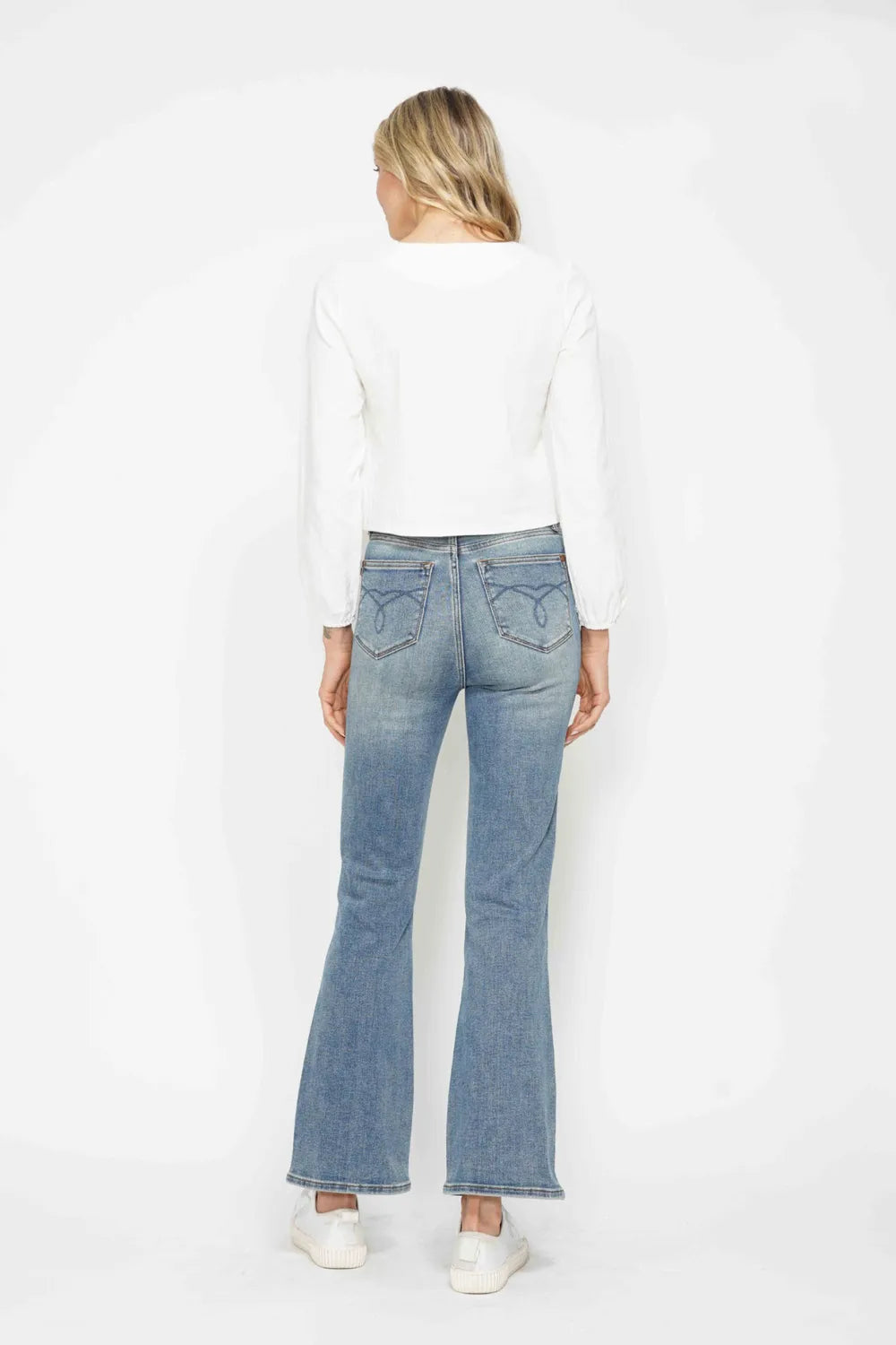 Judy Blue Tummy Control Back Embroidered Pocketed Bootcut Jeans 88783 - 3 Inseams