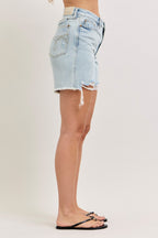 Judy Blue High-Waisted Rigid Magic Dad Short Wwith Cell Phone Back Pockets
