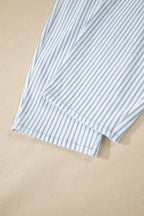 Khaki Stripe Casual Barrel Jeans