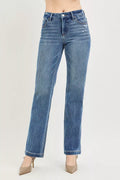 RISEN Tummy Control 4way Stretch Mid Rise Straight Crease Line Medium