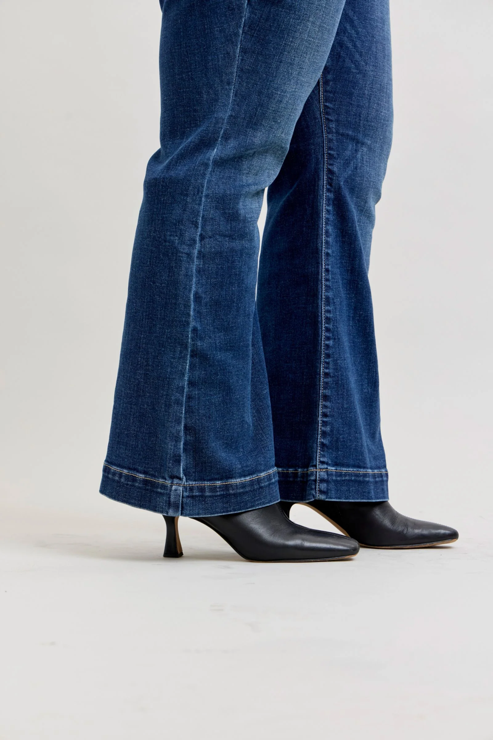 Judy Blue High Waist Trouser Flare Denim Jeans 82637 - Petite