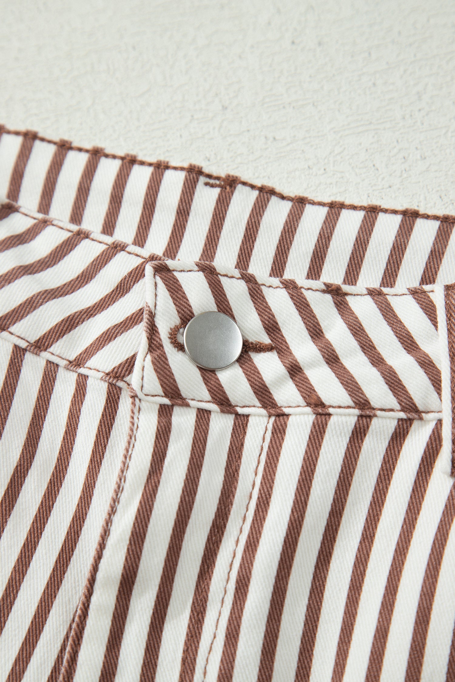 Khaki Stripe Casual Barrel Jeans
