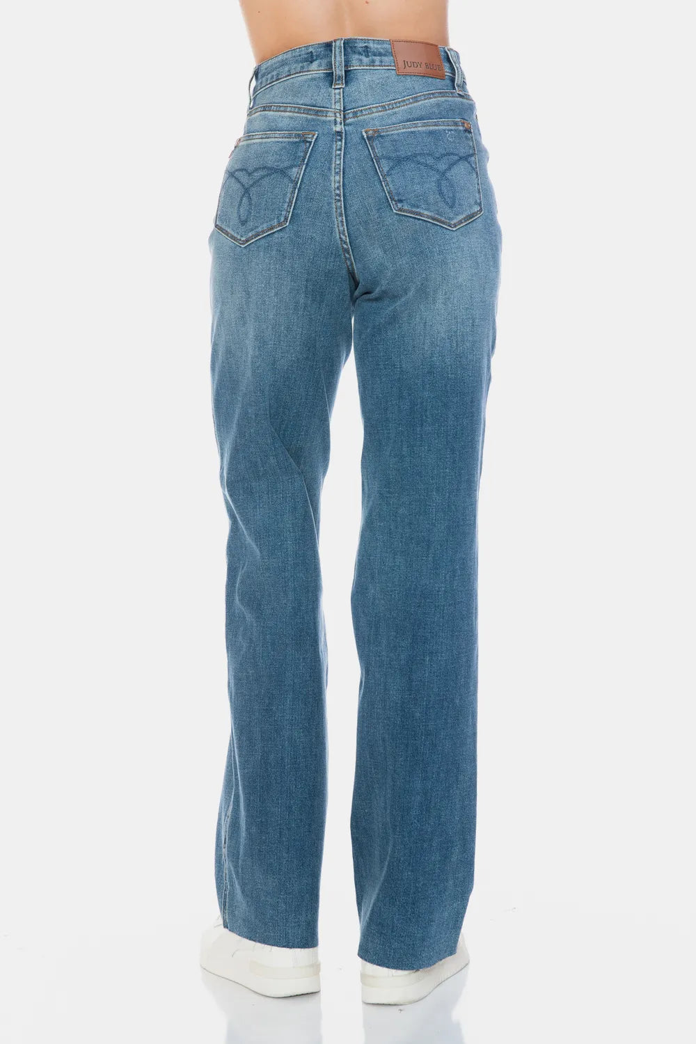 Judy Blue Tummy Control Cut Raw Hem Straight Jeans 88848