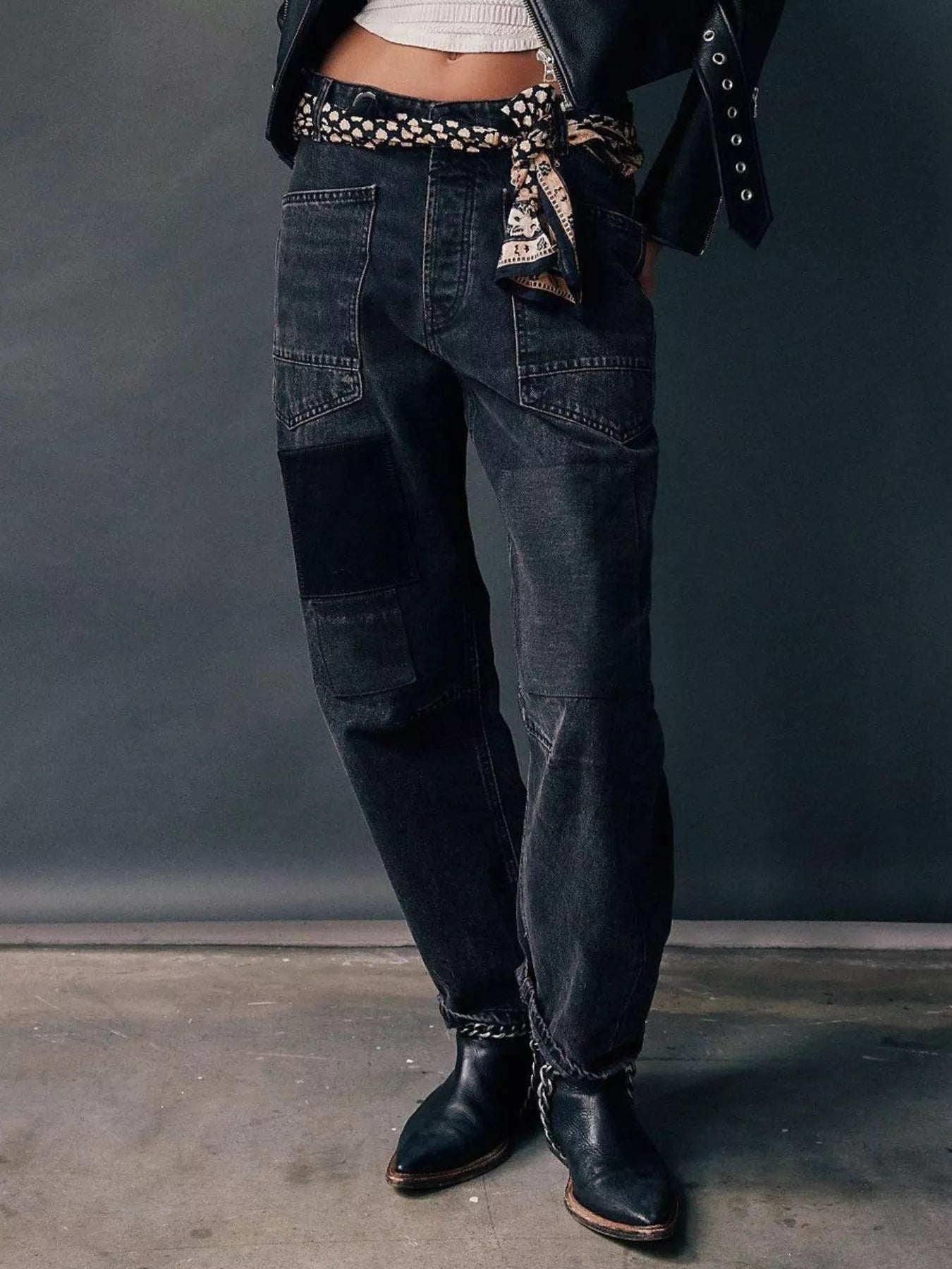 Washed Relaxed Fit Jeans Black