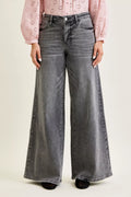 Judy Blue Mid Rise Palazzo Split Back Yoke GRY