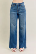 Judy Blue High Waist Tummy Control Chew Hem Destroy Wide Jeans 88932 MD