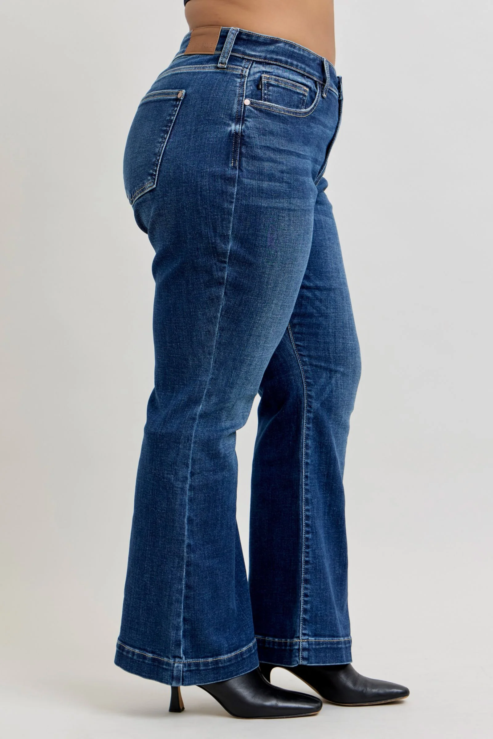 Judy Blue High Waist Trouser Flare Denim Jeans 82637 - Petite