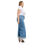 Judy Blue Mid Rise Fold Over Waistband Straight Denim Jeans 881100