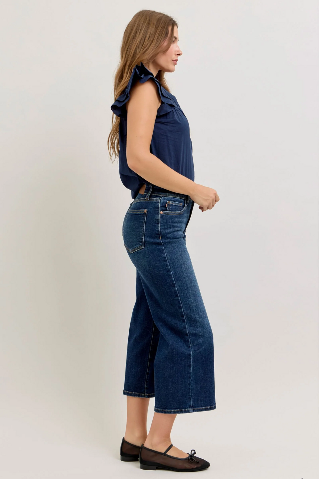 Judy Blue High Waist Ankle Wide Jeans