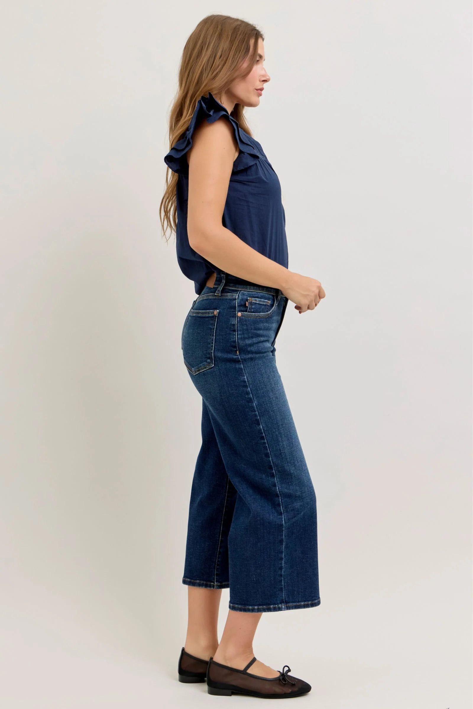 Judy Blue High Waist Ankle Wide Jeans