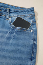 Myosotis Acid Washed Straight Leg Full Length Casual Jeans