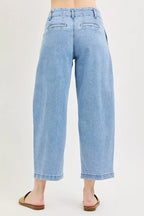 Risen High Rise Cropped Barrel Pleated Jeans PGC21760