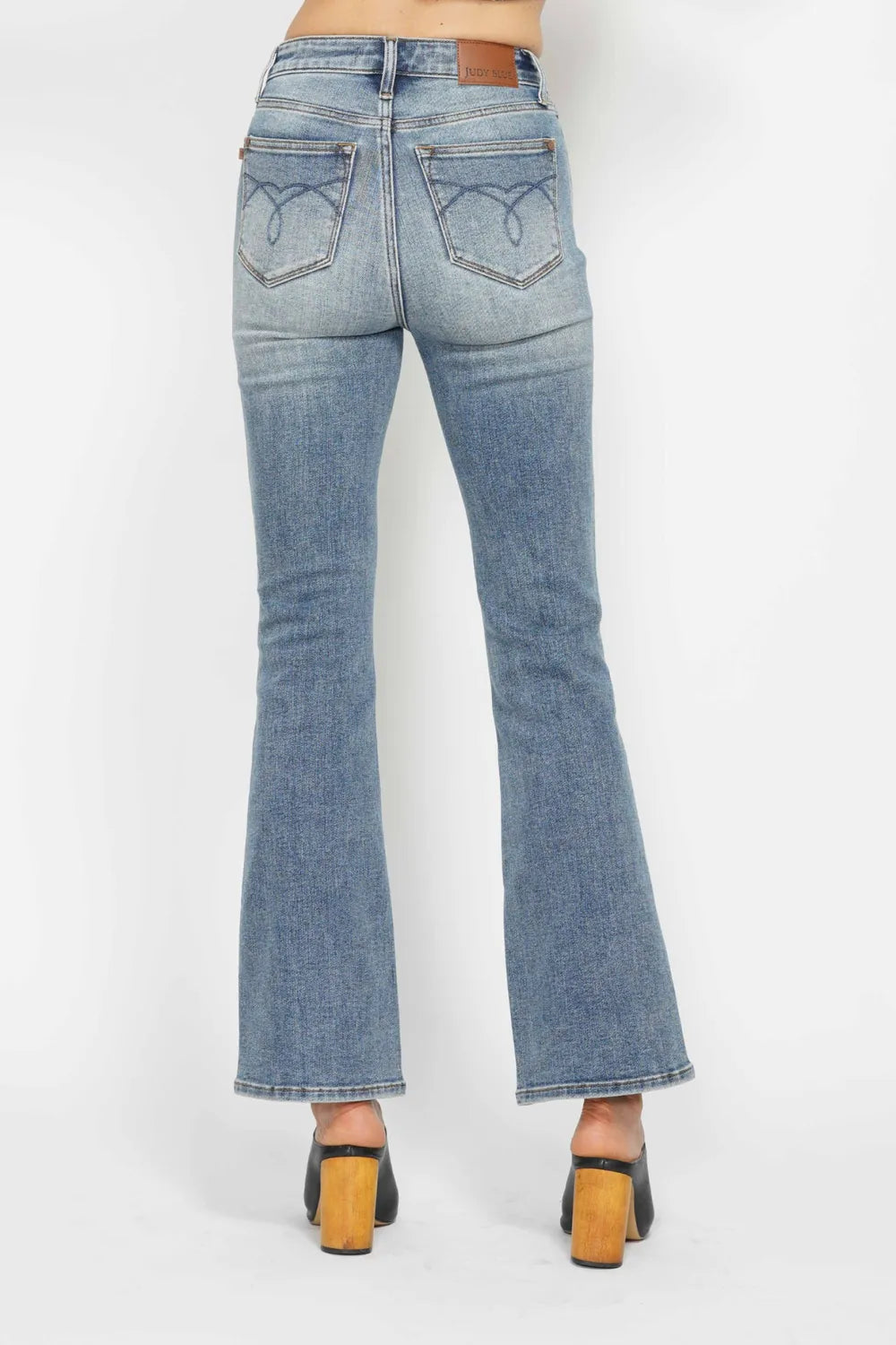 Judy Blue Tummy Control Back Embroidered Pocketed Bootcut Jeans 88783 - 3 Inseams